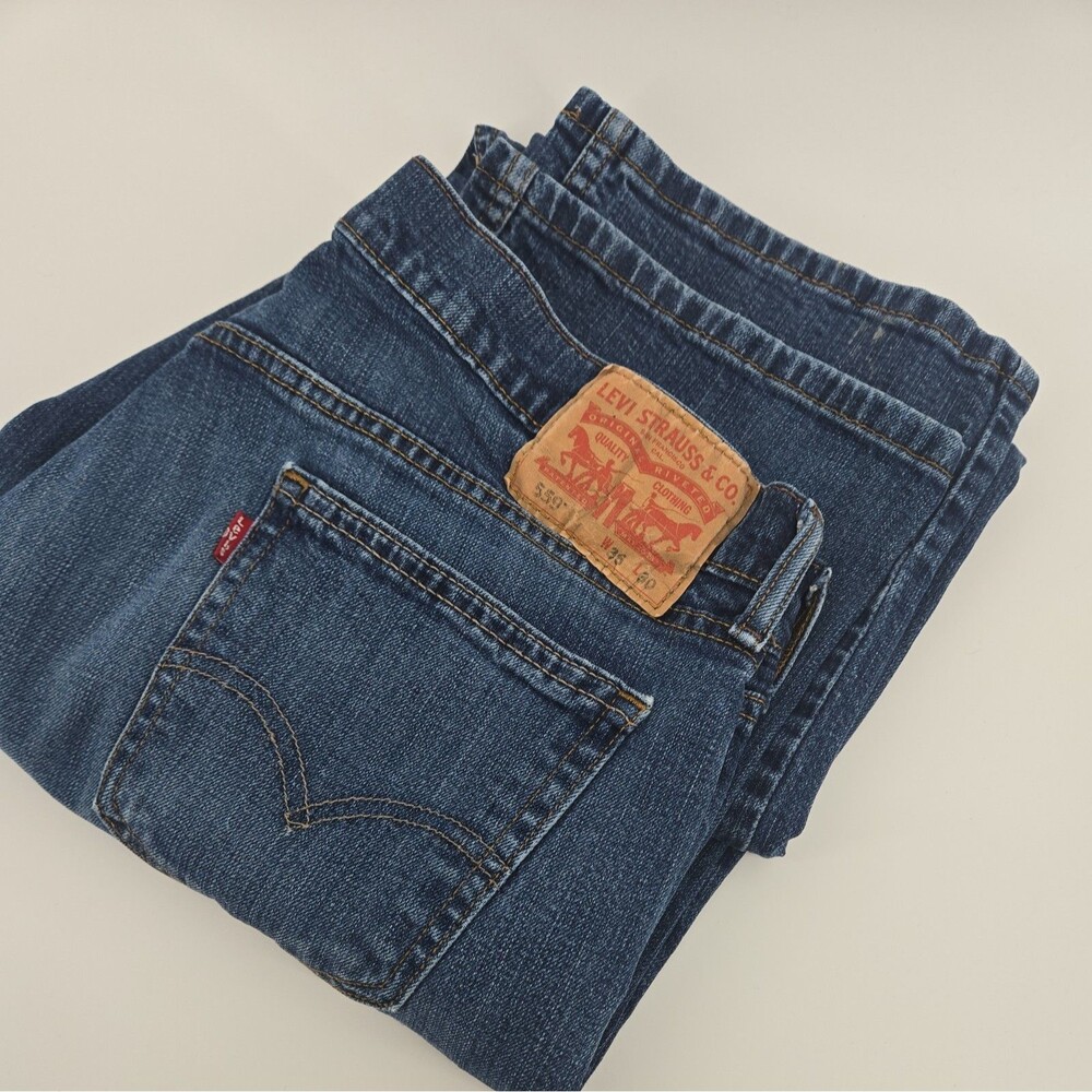 Levis 559 Jeans Mens 36x30 Blue Denim Relaxed Fit Straight Leg Pants Workwear